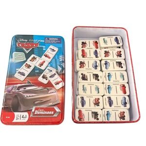 Disney Pixar Cars Dominoes 27 Plastic Tiles in Collectible Metal Tin 2009